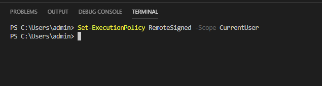 set-ExecutionPolicy RemoteSigned