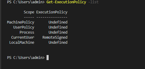 Get-ExecutionPolicy -list